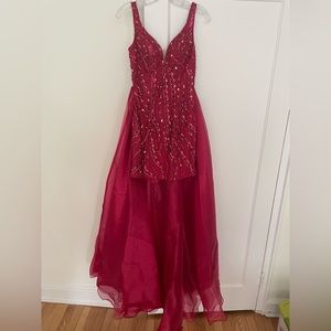 Red Rachel Allen Detachable Skirt Dress